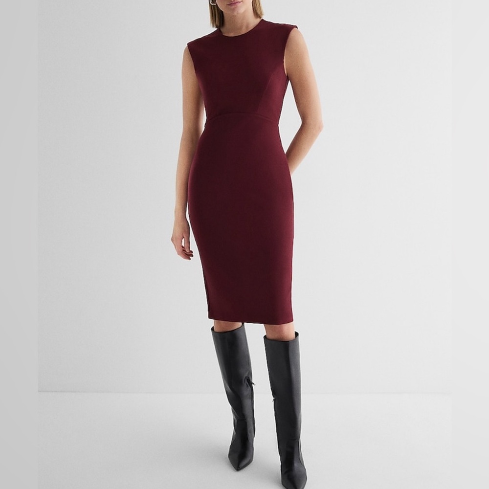 NWT Express Crew Neck Midi Sheath Dress